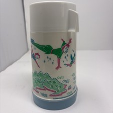 Vintage Peter Pan 1969, Disney Plastic Thermos Cup And Blue Lid Aladdin picture