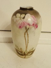 Beautiful Porcelain RS Germany Hand Painted Vase Pink Roses Art Nouveau picture
