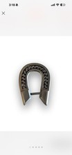 Vintage Silver Horseshoe Belt Buckle Engraved Cowboy Western picture