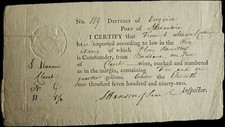 1792 Alexandria Wine Import Cert Joseph Fenwick and John Mason, Son George Mason picture