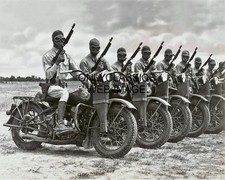 WWII HARLEY DAVIDSON MOTORCYLE ARMY SOLDIERS BRIGADE 8X10 PHOTO MILITARY FORCE picture