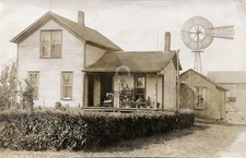 South Mound KS Kansas Star Windmill Farm House RPPC Photo Postcard COPY picture