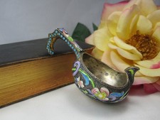 Genuine Fabergé Antique Russian Cloisonne,  Silver & Enamel Kovsh picture