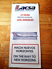 LACSA Los Angeles City Timetable April 25, 1987 with Route Map.  Boeing 727 picture