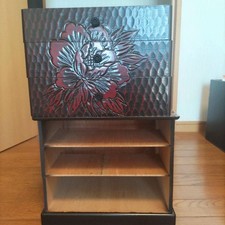 Kamakura-bori lacquerware, peony pattern, text box, 3 drawers picture