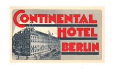 Vintage Continental Hotel Berlin Luggage Label Germany picture
