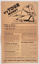New Deal WPA Broadside c1938 Democratic National Committee FDR Political Flyer picture