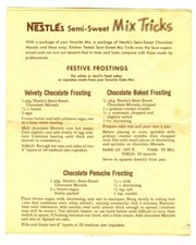 Vintage 1940s Nestlé's Chocolate MIX TRICKS Advertising Recipes Pamphlet picture