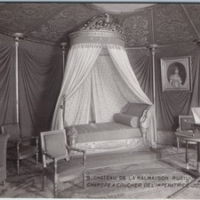 c1910s Rueil France Chateau de la Malmaison RPPC Postcard Empress Josephine Bed picture