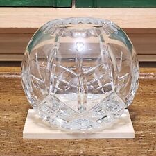 Vintage Heavy Lead Crystal Cut Glass Vase Round Rose Bowl Centerpiece 3 lbs picture