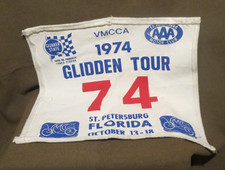 Vintage 1974 Glidden Tour Cloth FLORIDA Car Banner #74 AACA AAA Antique Flag picture