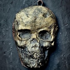 Handmade Skull Amulet Dark Academia Gothic Memento Mori Wall Pendant Curio picture