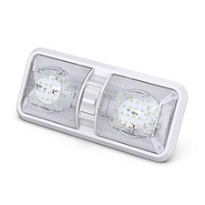 RV LED Ceiling Double Dome Light Fixture with ON/OFF Switch - Interior - 1 Pack picture
