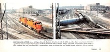 Elgin Joliet & Eastern SD38-2 Train Derailment Joliet Yard Vtg Magazine Image picture