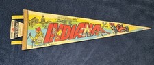 Indiana 1974 Vintage Tourist Souvenir Felt Pennant  picture