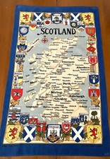 Scotland - Map & Coat of Arms - Tea Towel / Wall Hanging - 30