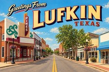 Greetings From LUFKIN, TEXAS Modern Postcard 4x6 E262 picture