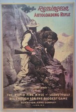 1930s Remington Autoloading Rifle Grizzly Bear Advertisment picture