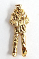 The Loan Sailor US Navy Statue Gold Tone Pin United States Military  picture