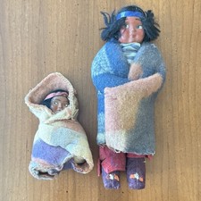 Vintage Skookum Native American Indian Dolls Bully Wool Blankets Papoose Lot picture