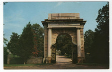 Gate to National Cemetery Marietta GA Chrome Postcard picture