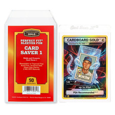 Cardboard Gold Card Saver 1 Sleeve -Resealable Perfect Fit 500 Sleeves picture