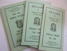 5-TIOGA TRIBE 289 LOCKPORT NY Improved Order of Red Men IORM By-Laws 1938 Indian picture