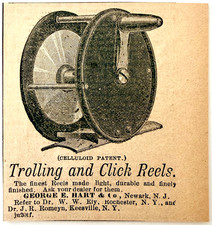 1877 George Hart Trolling & Click Fishing Rod Reels Advertisement Victorian picture