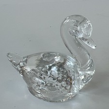 Biederman Glass Swan Miniature Candle Holder 2.5” picture