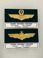 Vintage Casino Express Airlines Pilot Wings Progression Set Captain & Sr Captain picture