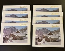 Vintage 1970s Korean Christmas Holiday Cards Lot of 8 Sinheungsa Temple Snow picture