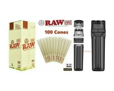 RAW organic 1 1/4 size pre rolled cone +new design portable 3in1 grinder picture
