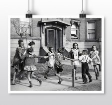 CHICAGO Black Kids Playing Ring-Around-the-Rosie c1940s, Vintage Photo Reprint picture