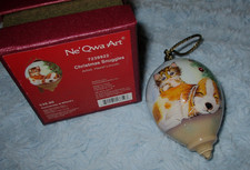 Ne'Qwa Dated 2023 Hazel Lincoln CHRISTMAS SNUGGLES Kitty Puppy Ornament NIB picture