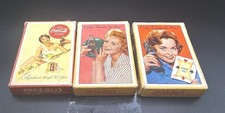 Rare Used 3  Decks Of  1940's  To 50's Original ”  Coca Cola  “  Playing Cards picture