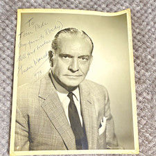 Fredric March Signed Original Black & White Photo, Inscribed, Dated 1973. 8 x 10 picture