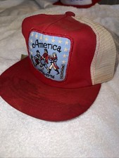 Rare Vintage 1976 America Bicentennial Patch Mesh Trucker Hat picture