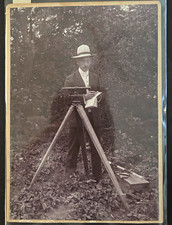 c1900 Land Surveyor w Surveying Level Tripod R Nielsen Karise Photo picture