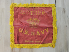 UNIQUE  1930s TO MY MOTHER US NAVY GUANTANAMO BAY EAGLE SHIELD FLAG PENNANT picture