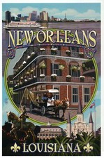 New Orleans Louisiana Montage, French Quarter, Jackson Sq etc. - Modern Postcard picture