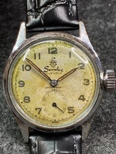 1950 Vintage Sandoz 17 Jewels Swiss Mechanical Patina Sub-Second Men's Watch picture