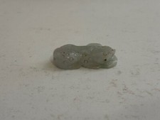 Chinese Unknown Age Green Hardstone Carving Spotted Beast Animal picture