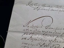 1732 Polish–Lithuanian Commonwealth Sealed Judaica Document Działoszyn Family PL picture