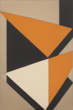 Large Abstract Painting 2x3 ft. Complex Geometric Demrin Fine Art Original NEW picture
