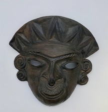 Handcrafted Pre-Columbian Style Clay Face Mask 8 x 7.5 South America picture