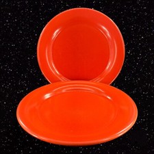 Rare Franciscan FIRE DANCE Red Plate Dish Set 2 Earthenware 1970s Ceramic VTG picture