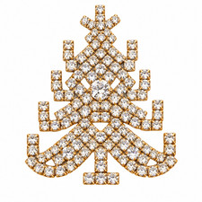 Czech Rhinestone  Christmas Tree Brooch / Pin -  picture