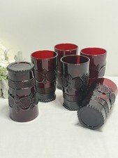 Vintage Avon 1876 Cape Cod Ruby Red Glass Tumblers - Set of 6 picture