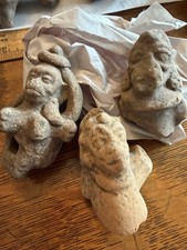 Lot Of Three Pre-Colombian Guatemalan Monkey Face Effigies picture
