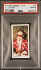 1974 GEO. BASSETT & CO. POP STARS ELTON JOHN #10 PSA 8 picture